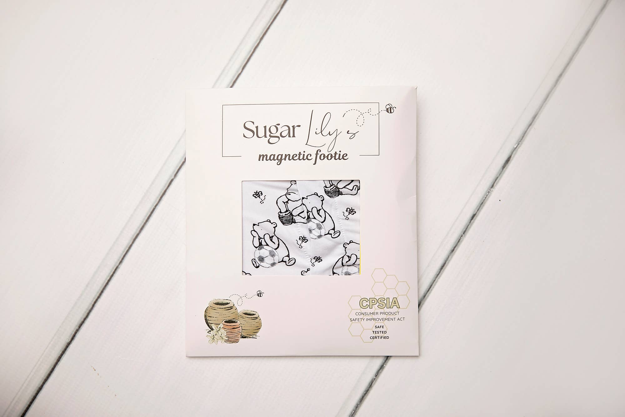 Sugar Lily's - Wholesale Jumpsuit - Baby - Sugar Lily's- Winnie the Pooh- Magnetic Footie1