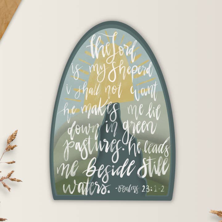 PSALMS 23:12 CHRISTIAN WEATHERPROOF VINYL & PAPER STICKER for wholesale by Drifting Souls Paper Co.