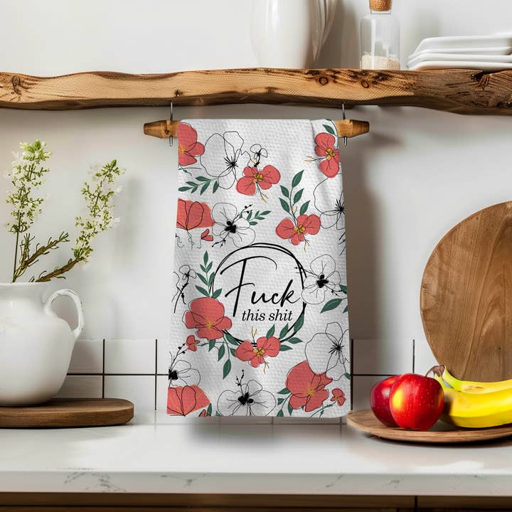 Twisted Wares - Wholesale Tea Towel - Funny Kitchen Towel | Vintage Swear Words | Retro Gift1