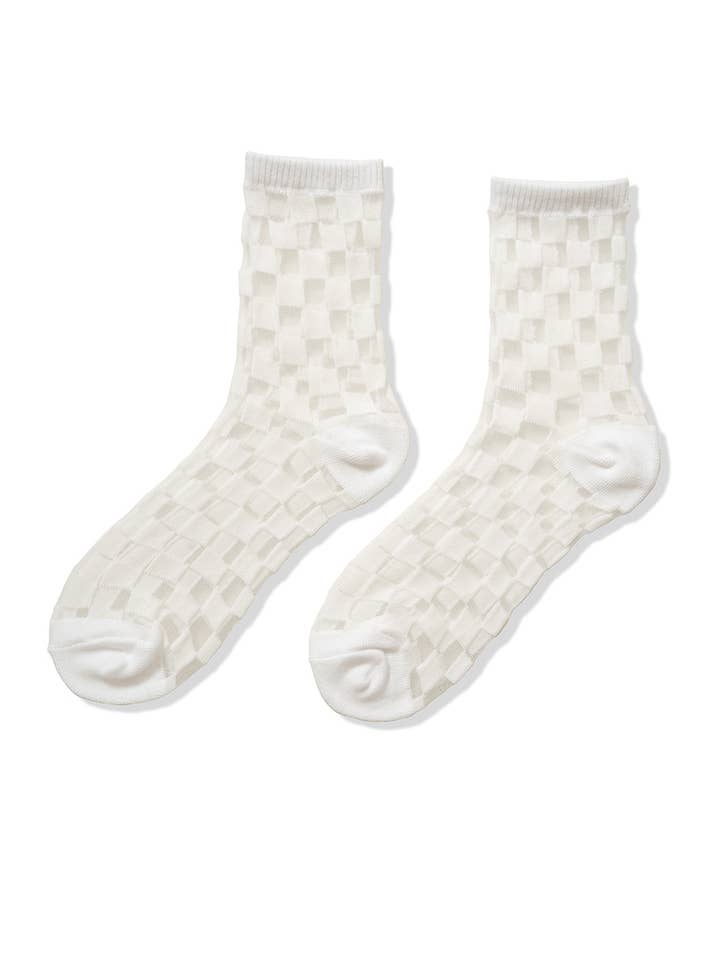 42POPS - Wholesale Socks - Women's - ",....FASHION CHECKERED SHEER MESH SOCKS1