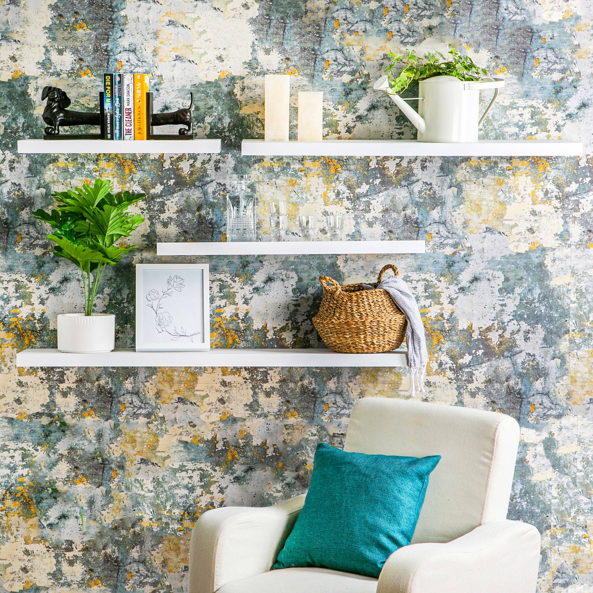 Rinkit Ltd – wholesale Wall-mounted shelf – Harbour Housewares Wooden Floating Shelf - 60cm - White3