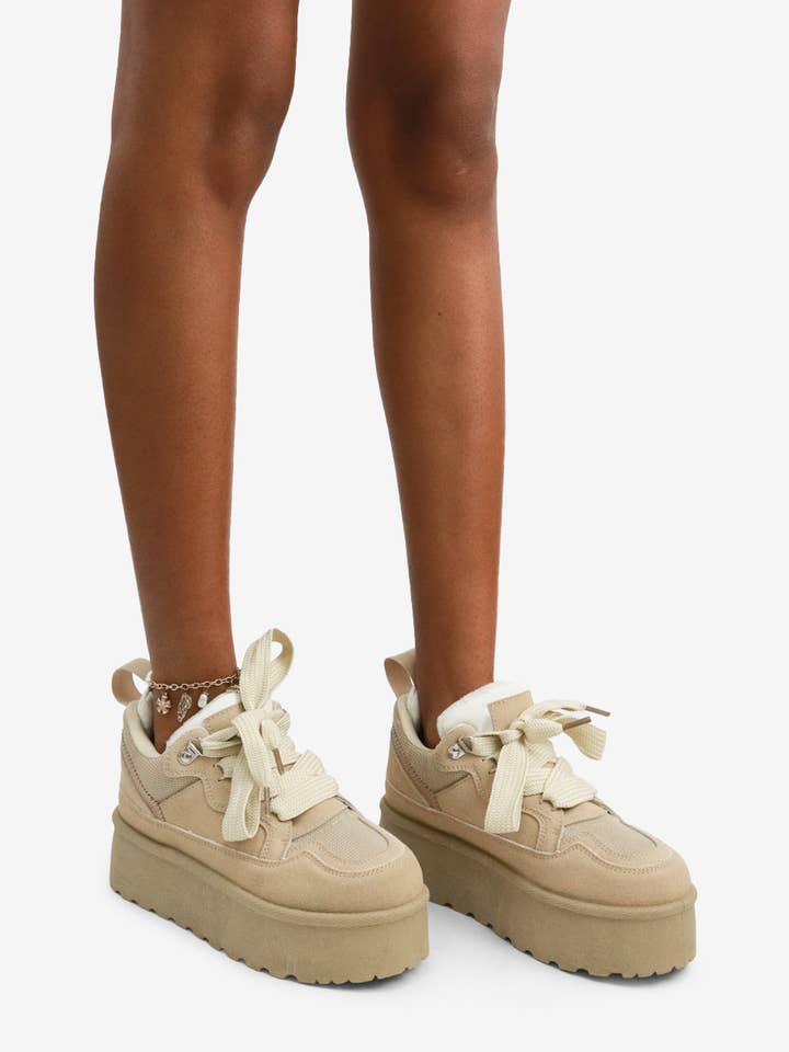 Lemonade Shoes - Wholesale Lifestyle Sneakers - Women's - POPULARITY - Plush Platform Sneaker w/ Thick Laces3