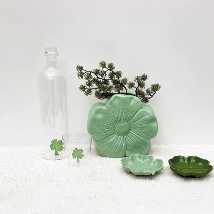 Opjet Paris - Wholesale Vase - Green flowered vase gm L21.5 W8.5 H19cm1