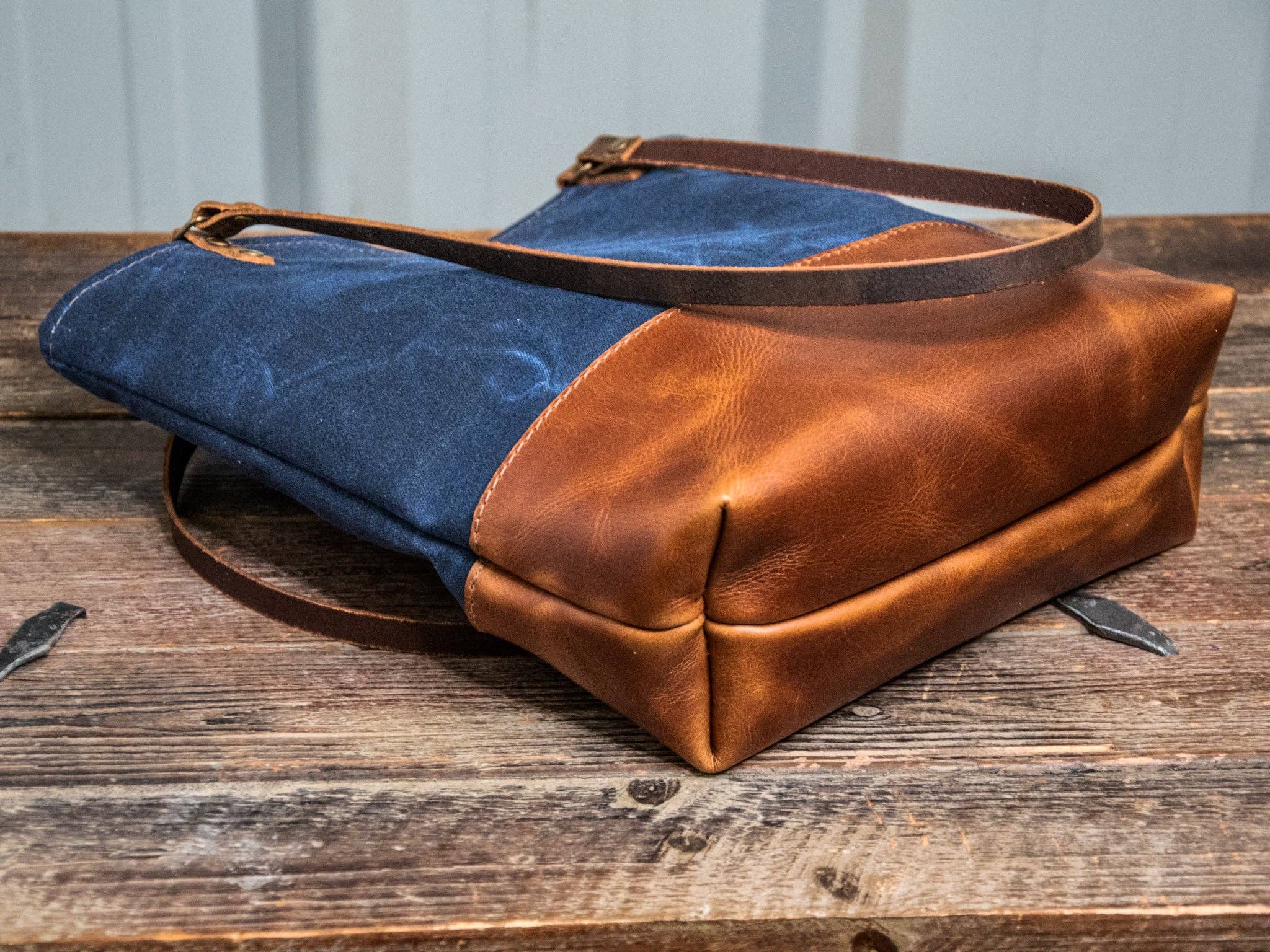 In Blue Handmade - Wholesale Tote Bag - Women's - Essential Waxed Canvas and Leather Tote with Options21