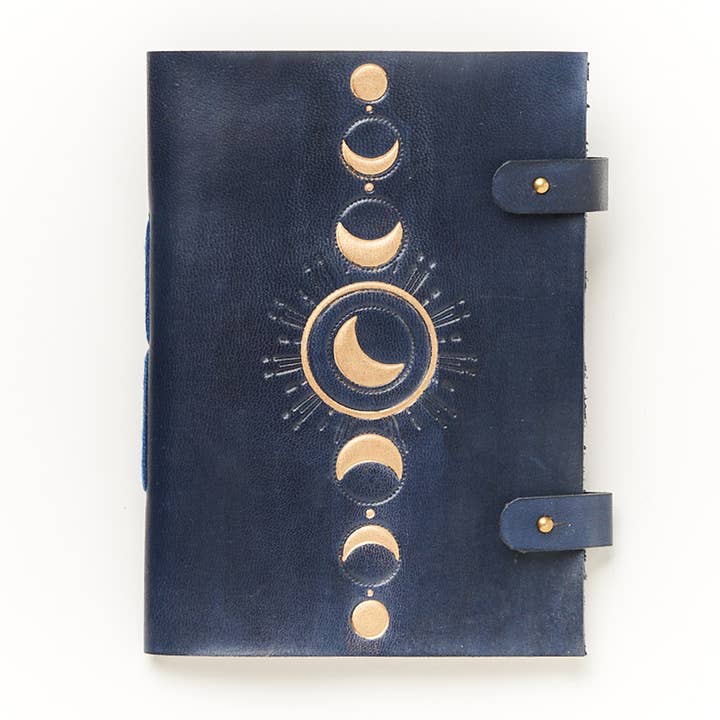 Matr Boomie Fair Trade - Wholesale Journal/Diary - Indukala Moon Phase 5x7 Leather Journal - Refillable Paper