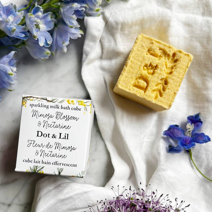 Dot & Lil - Wholesale Bath Bomb/Fizz - Mimosa Blossom & Nectarine Sparkling Milk Bath Cube0