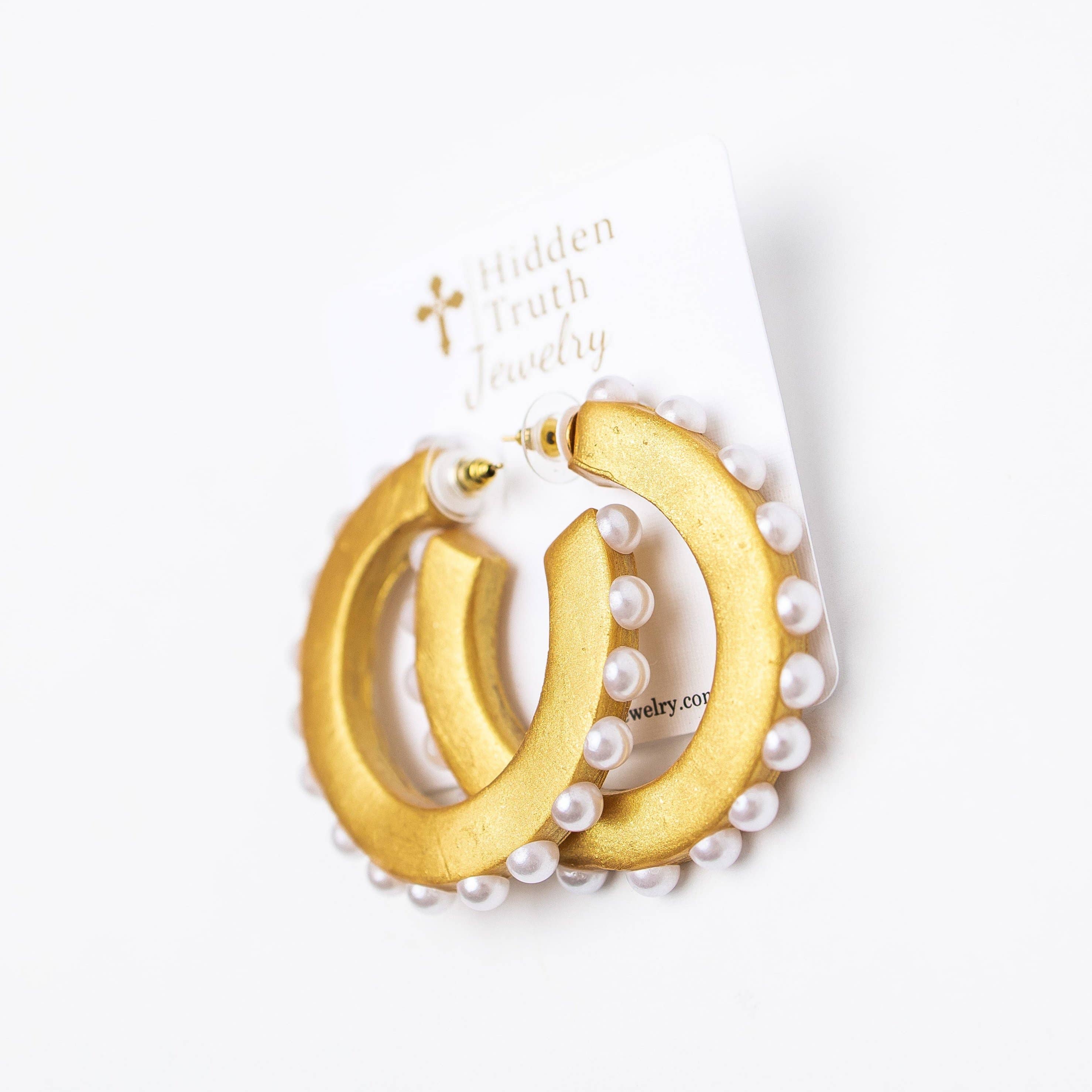 Hidden Truth Jewelry - Wholesale Hoop Earrings - Pearl Hoops