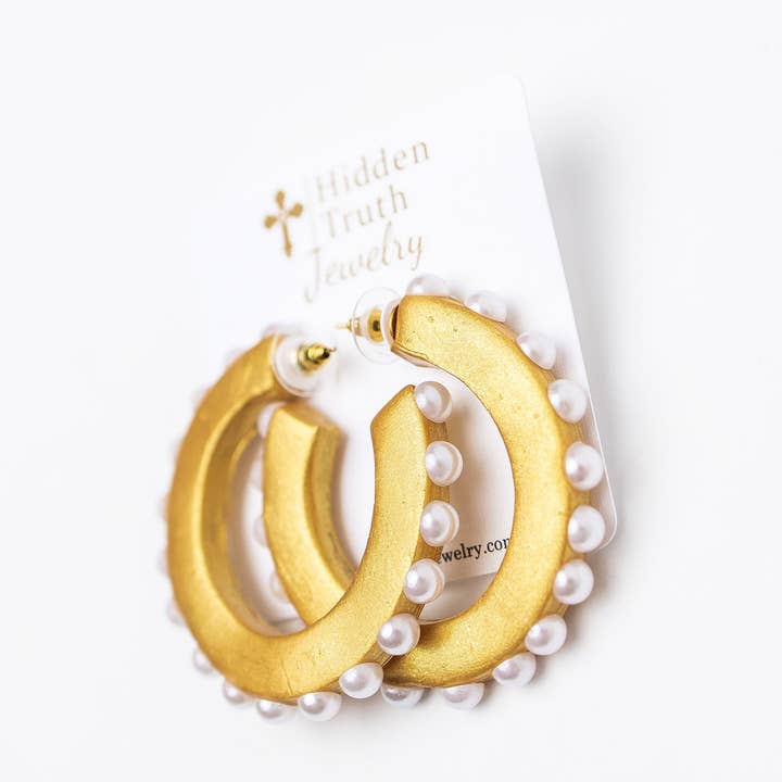 Pearl Hoops for wholesale by Hidden Truth Jewelry