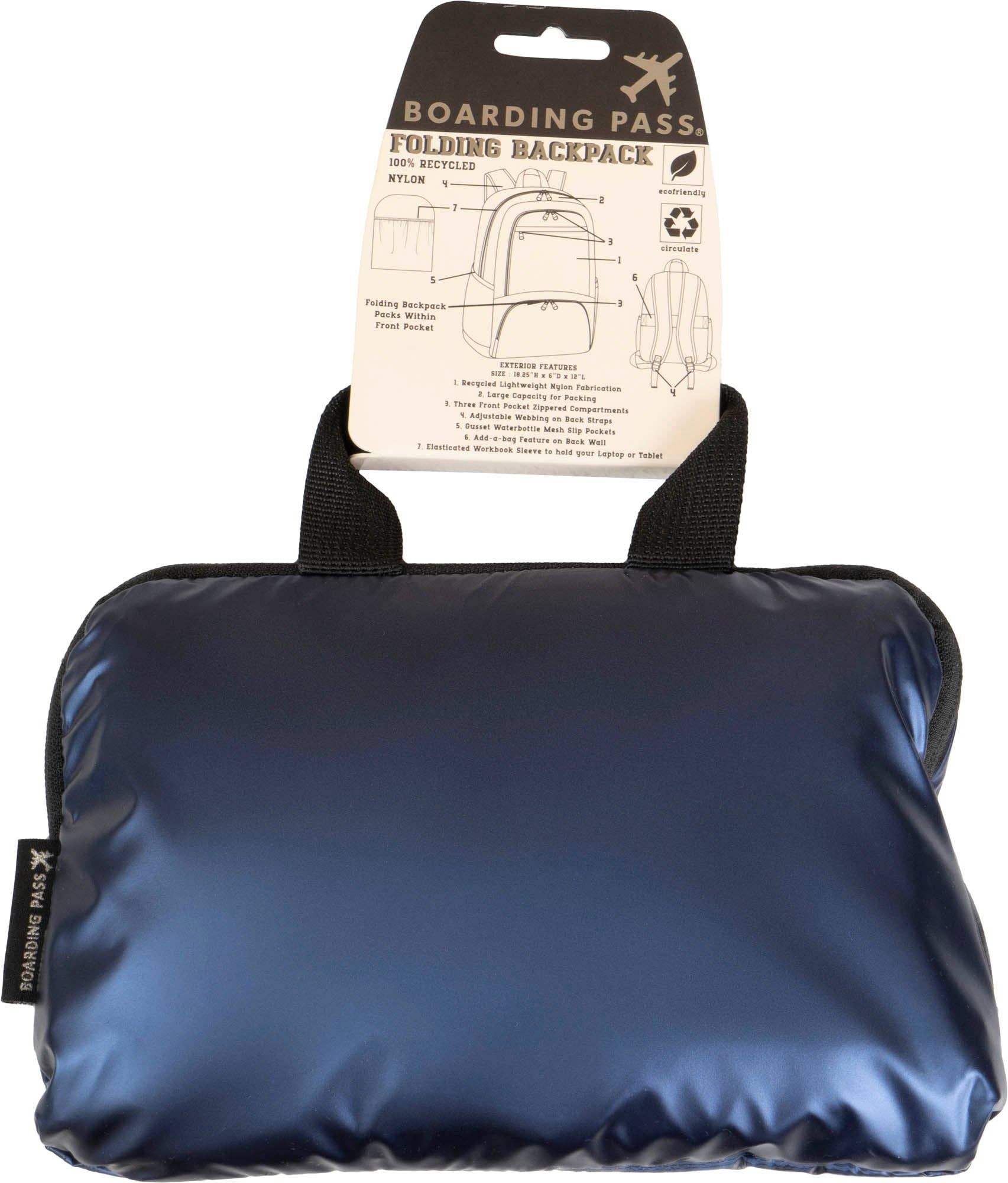 Magid - Wholesale Backpack - Unisex - Boarding Pass Recycled Metallic Foldable & Packable Pouch Multi Compartment Backpack15