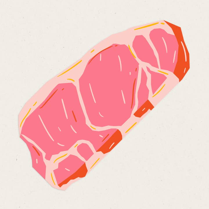 Steak | Funny Die Cut Bookmark for wholesale by Gobi Prints Co.