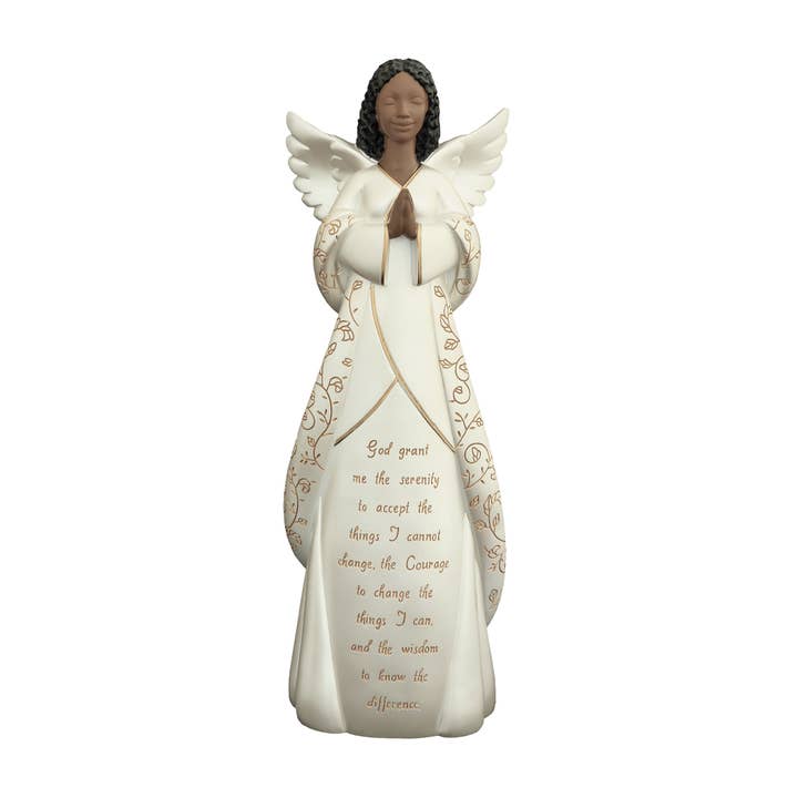 16314: African American Angel: Serenity Prayer,12"H for wholesale by Positive Image Gifts