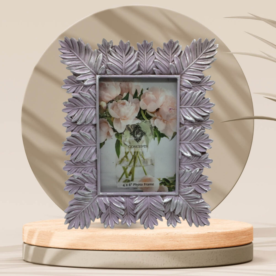 Concepts In Time – wholesale Picture frame – Concepts 4x6 Fern Frame – Regal Purple with Silver Accents1