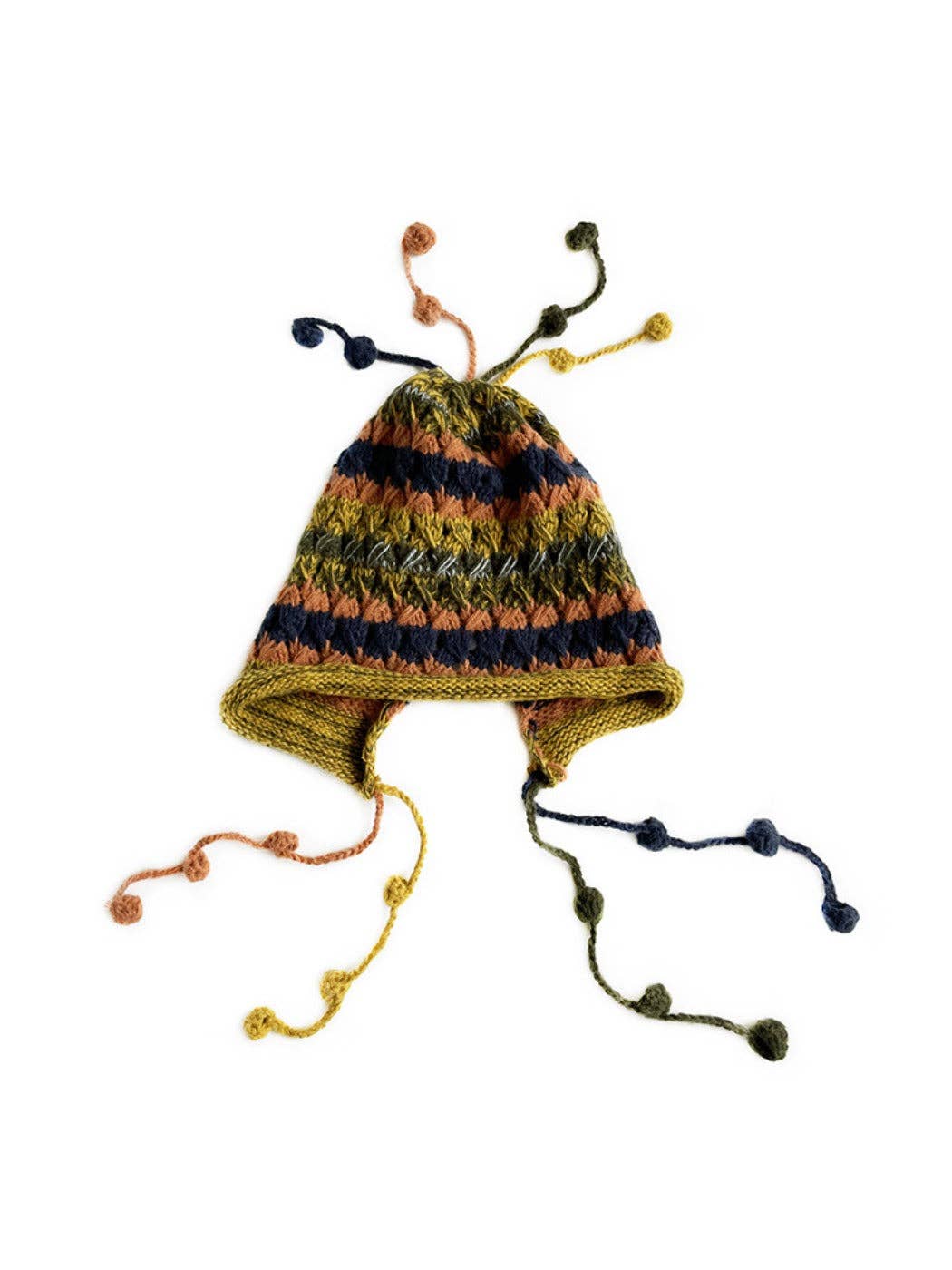 Funkyrel® Atzbranding Limited - Wholesale Beanie - Women's - Haila - Colorful Earflap Knitted Beanie with Pompoms1