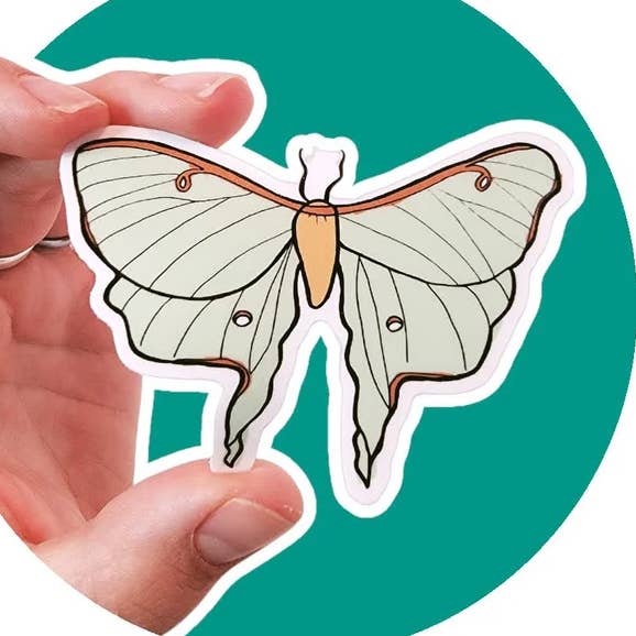 Luna Moth Sticker for wholesale by @thatblondegirlvikki