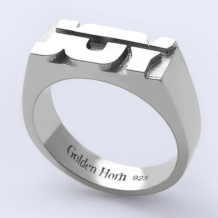 Anillo de plata de ley Joy Motto Manifesto para venta al por mayor de Golden Horn Jewellery