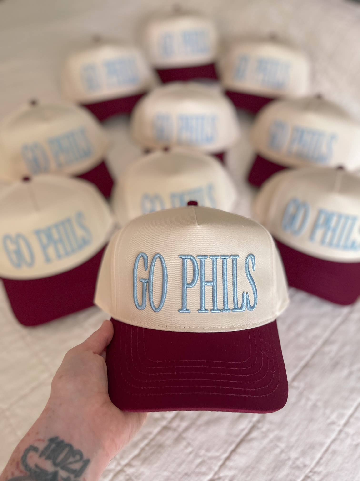 Ginger And Thread - Wholesale Trucker Hat - Women's - CUSTOM Puff 3D Embroidery Trucker Hat Two Tone Football Cap7