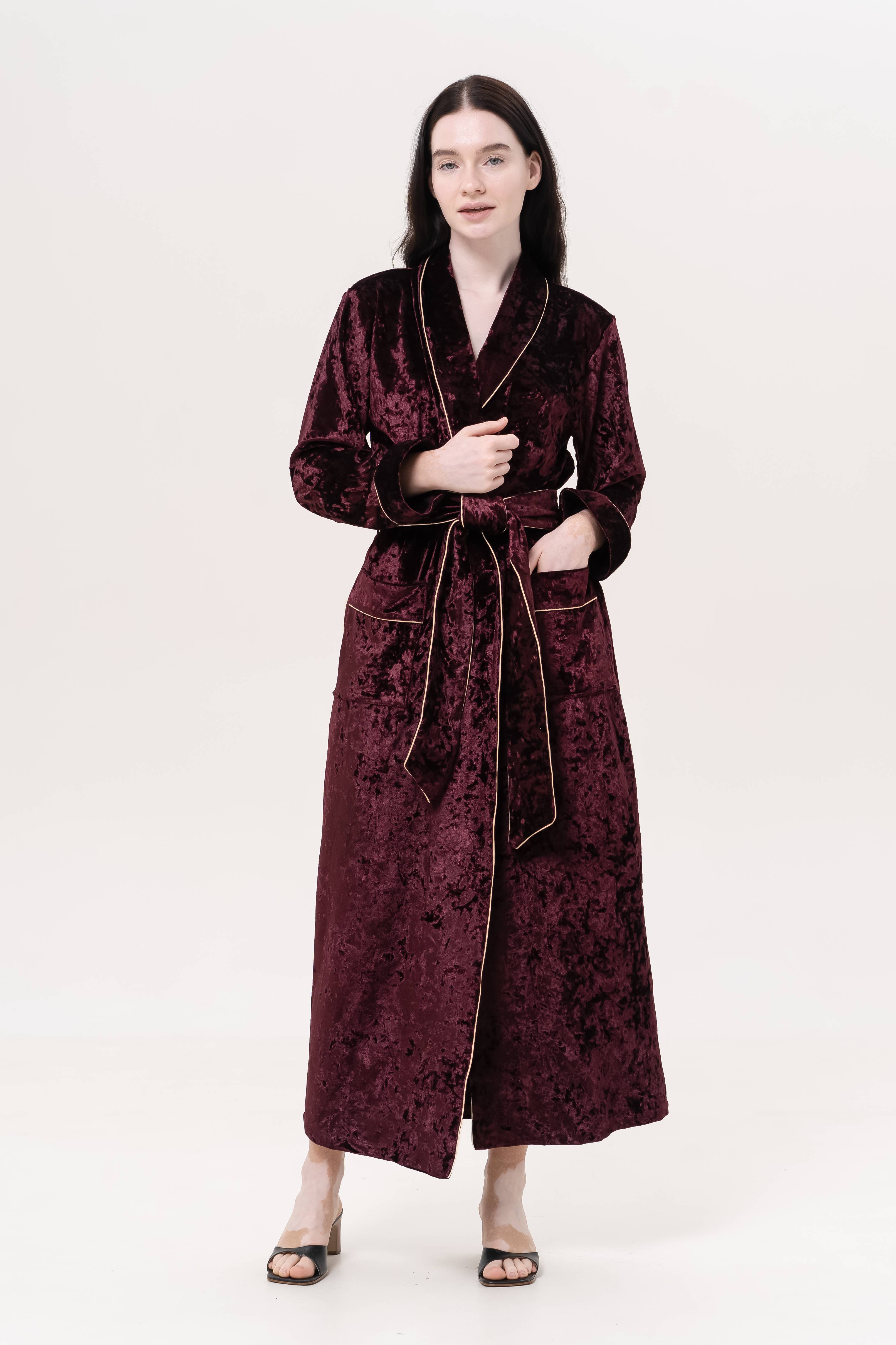 IDENTITY LINGERIE - Wholesale Robe - Women's - Velvet Robe Long Nightwear Women Dressing Gown Kimono Robes7