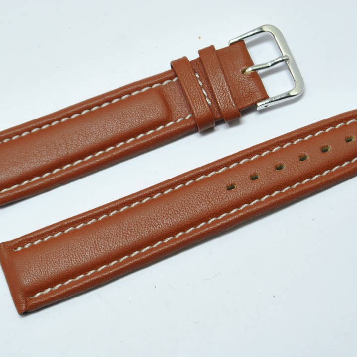 20mm gladde bruine leren horlogeband voor wholesale door BRACELETS MONTRE ACH