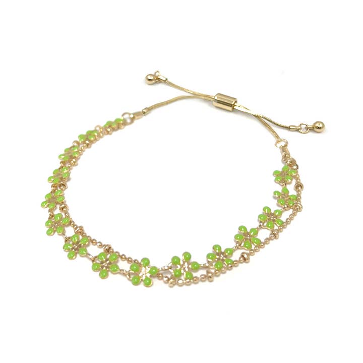 StarryNYC - Wholesale Link & chain bracelet - Color Epoxy Enamel Flower Adjustable Chain Bracelets7