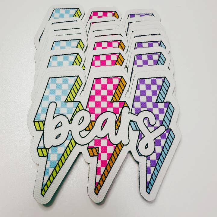 TEELUX - Wholesale Patch - 4.25" BEARS w lightning - WOVEN Patch