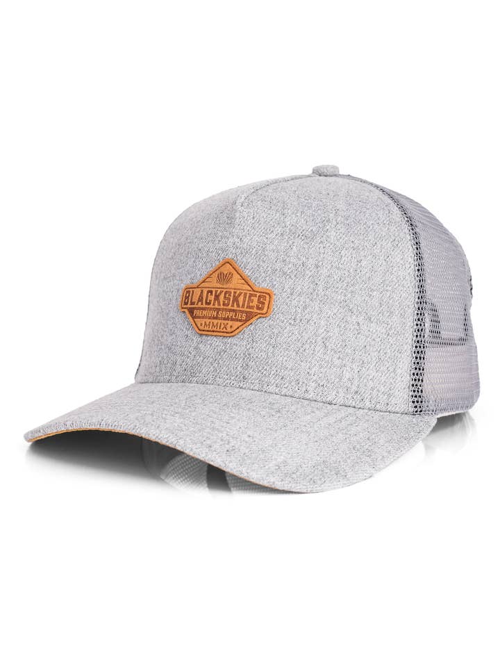 Essentials Trucker Cap Grey-Grey-Brown for wholesale by Blackskies