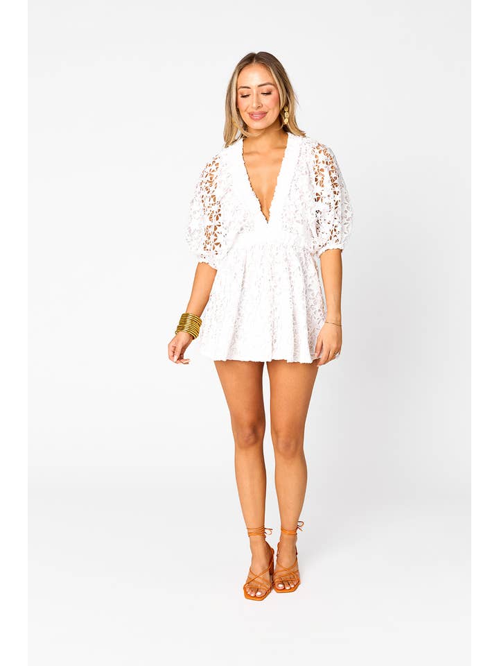 BuddyLove - Wholesale Romper - Women's - Evan Equinox White Lace Romper