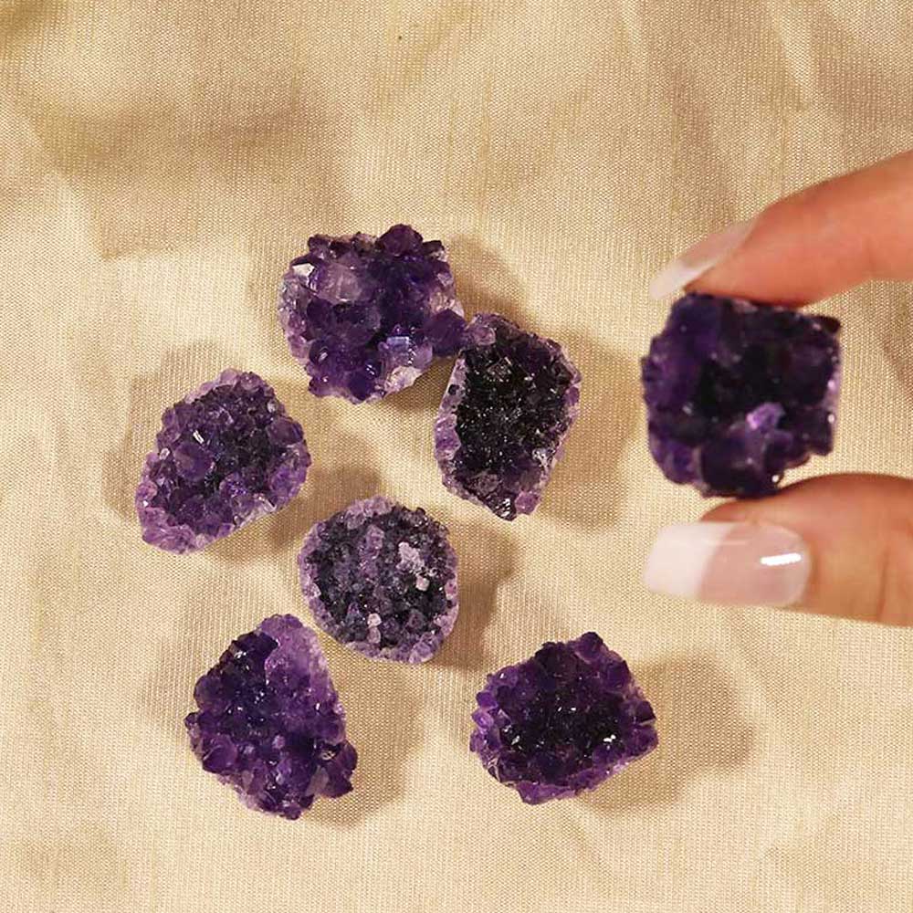 Natures Artifacts Inc - Wholesale Spiritual Stone/Crystal - Flat Back Amethyst Cluster Crystal (Grade A) Small5