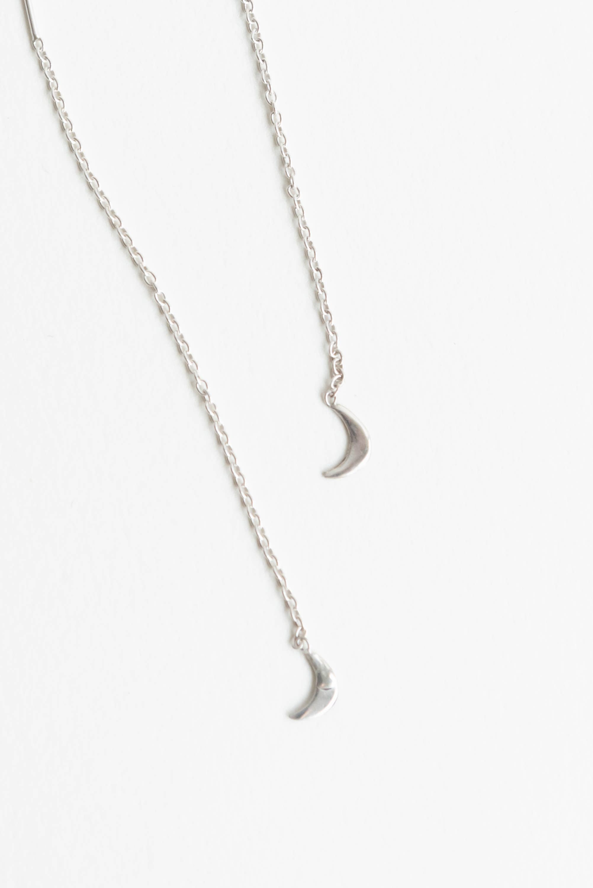 Moon + Arrow - Wholesale Dangle Earrings - Celestial Silver Threaders1