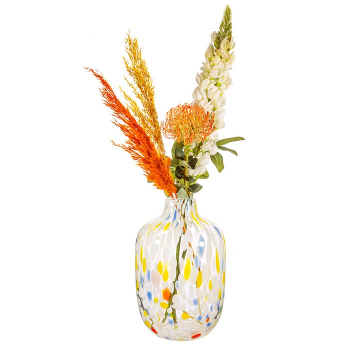 Sass and Belle – wholesale Vase – Large Multicoloured Speckled Glass Vase