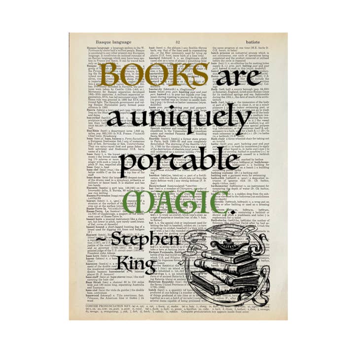 Books are a uniquely| Dictionary Print | Vintage Book Art for wholesale by Bookish Birds