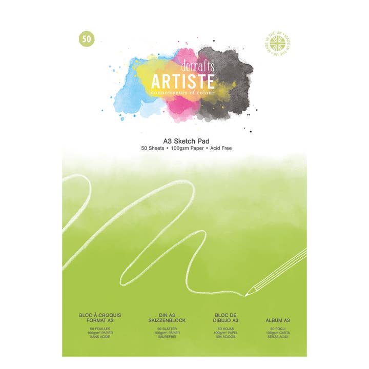 Artiste Wit Gekleurd Schetsblok A3 100gsm 50 Vellen voor wholesale door West Design Products