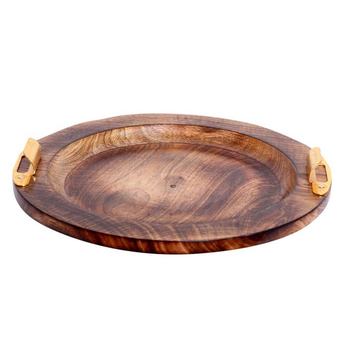 Willart Wooden Tray With Copper Handles - Great for Dinner, Tea, Breakfast for wholesale by AK INTERNATIONAL