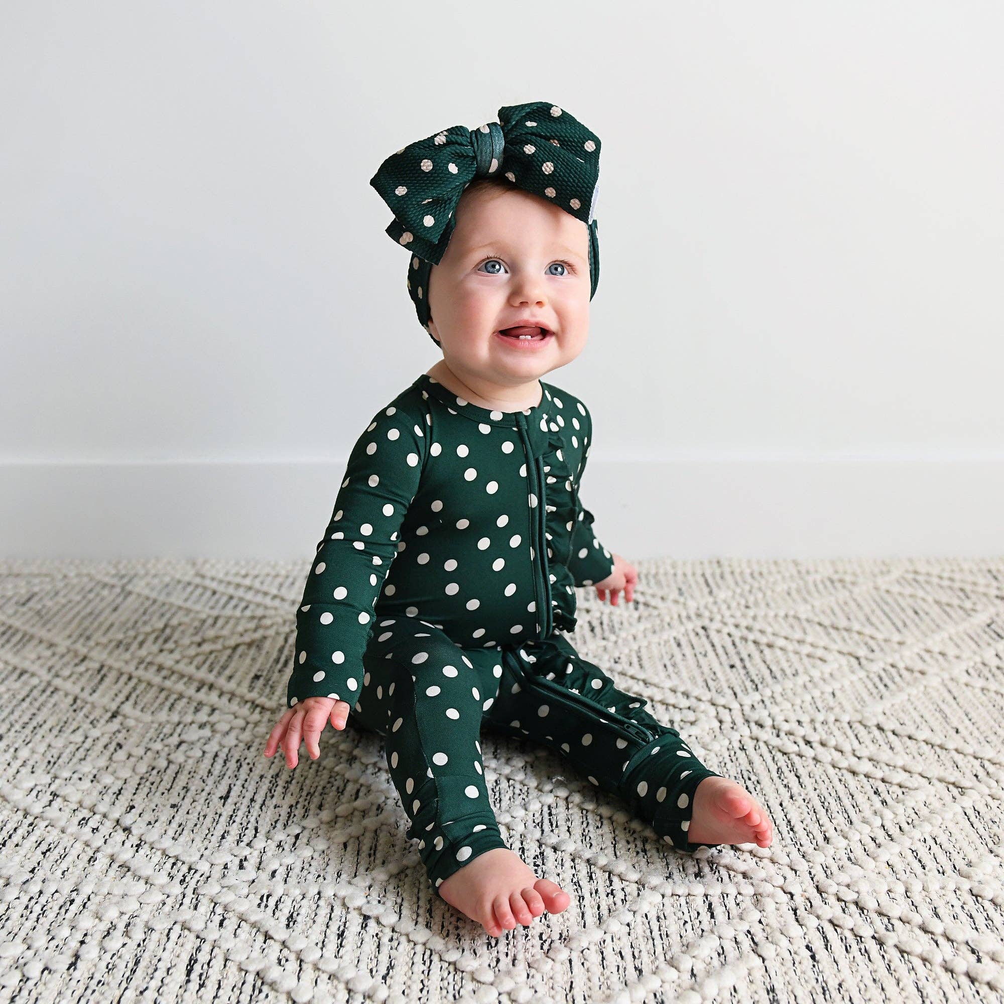 Gigi and Max - Wholesale Jumpsuit - Baby - Dottie RUFFLE ZIP christmas bamboo baby one piece outfit5
