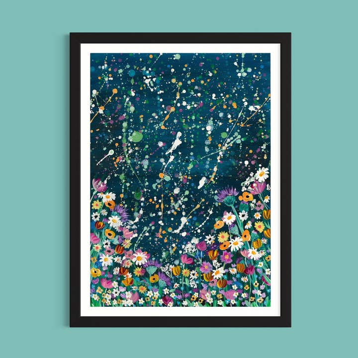 Wildflowers ‘Scottish Wilderness’ Colourful Floral Print for wholesale by Emma LC Art
