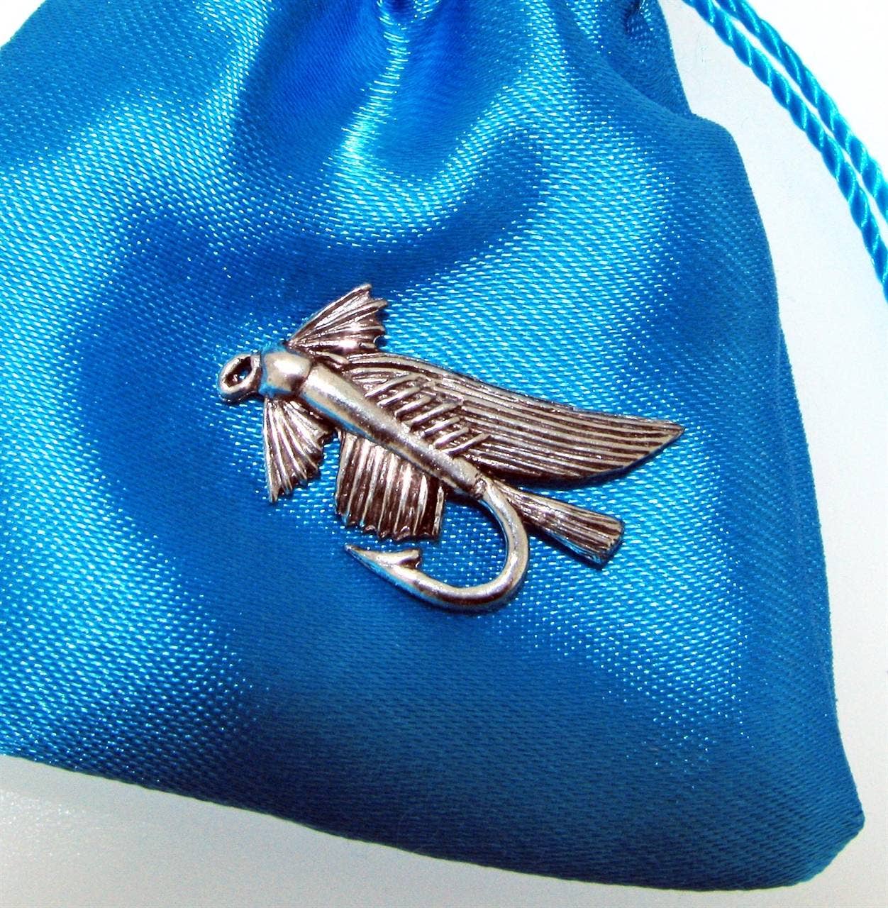 Pageant Pewter – wholesale Lapel pin/button – Pewter Wet Fly Fishing pin badge1
