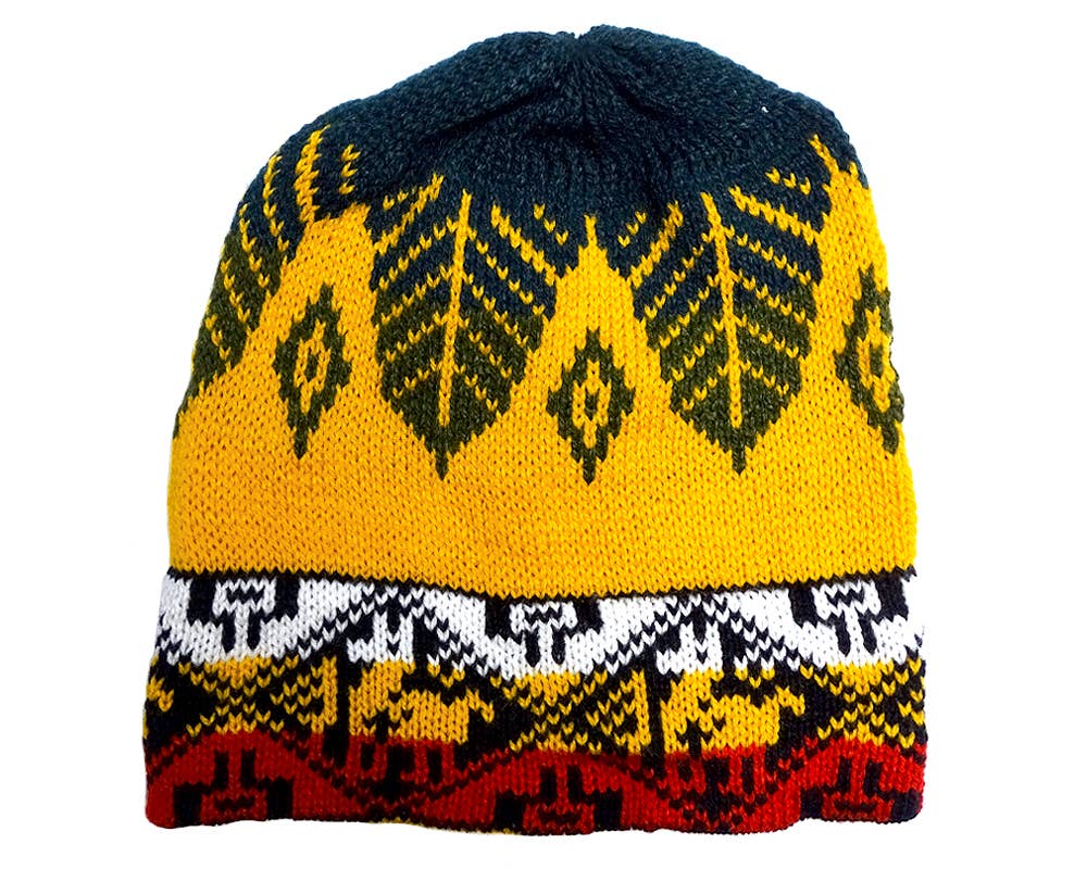 Pichincha - Wholesale Beanie - Women's - Multicolored Tribal Ethnic Design Winter Knit Beanie Hat4