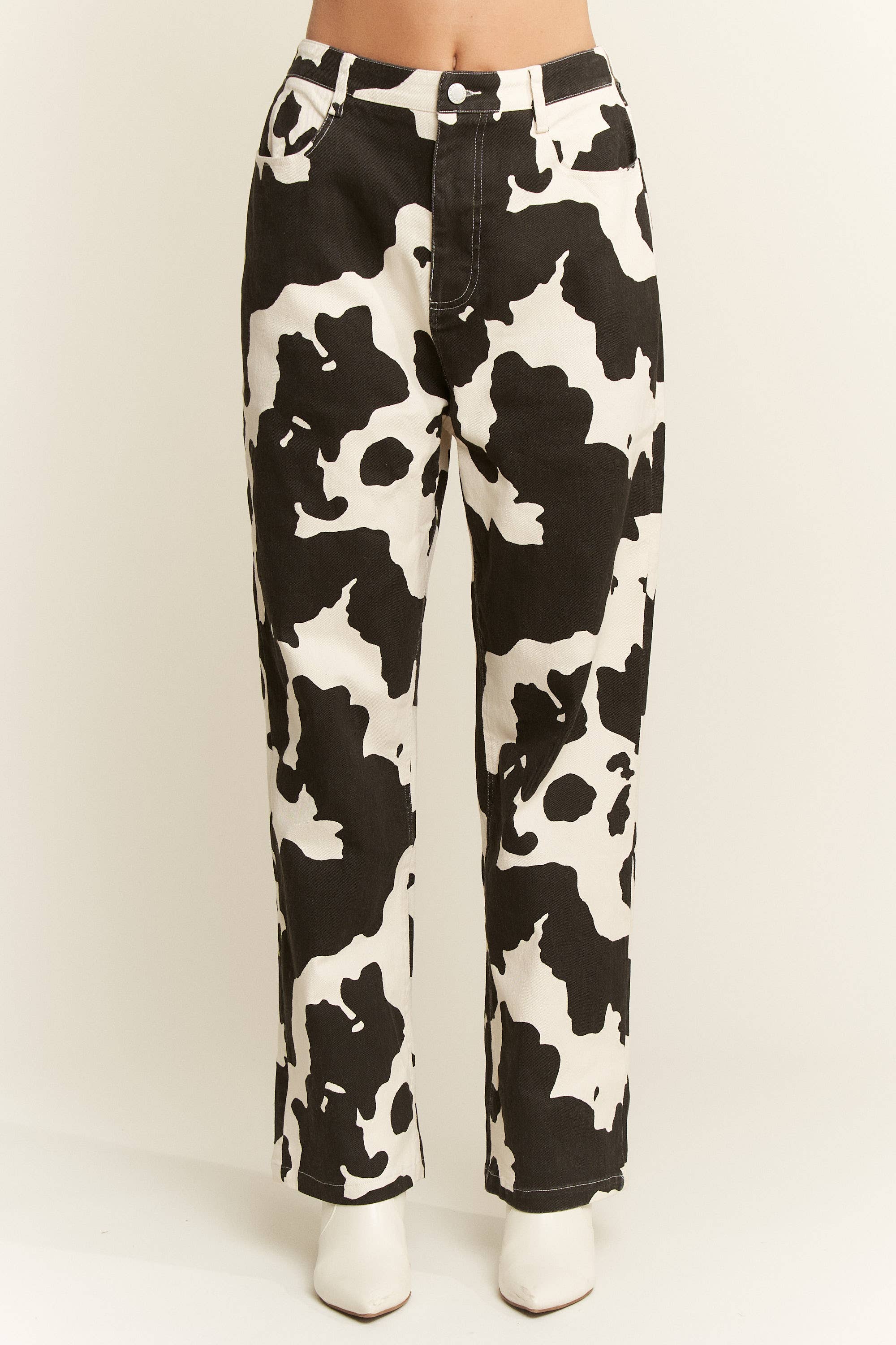 JADE BY JANE - Wholesale Jeans - Women's - COW PRINT DENIM PANTS8