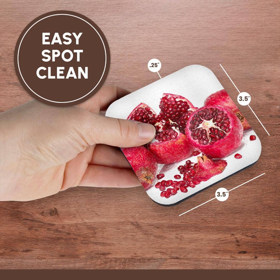 3dRose – Großhandel Untersetzer – 3dRose, Gruppe von Granatäpfeln. Rote Samen. Dekorative digitale Malerei, Untersetzer13