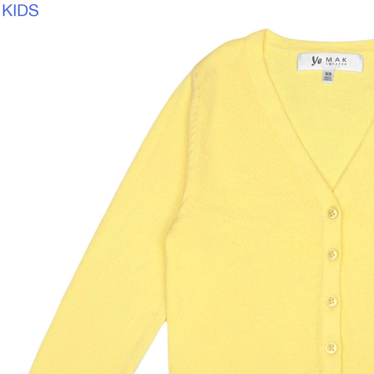 Mak - Wholesale Cardigan - Kids - Girl's Long Sleeve V neck Sweater Cardigan MK5178KID44