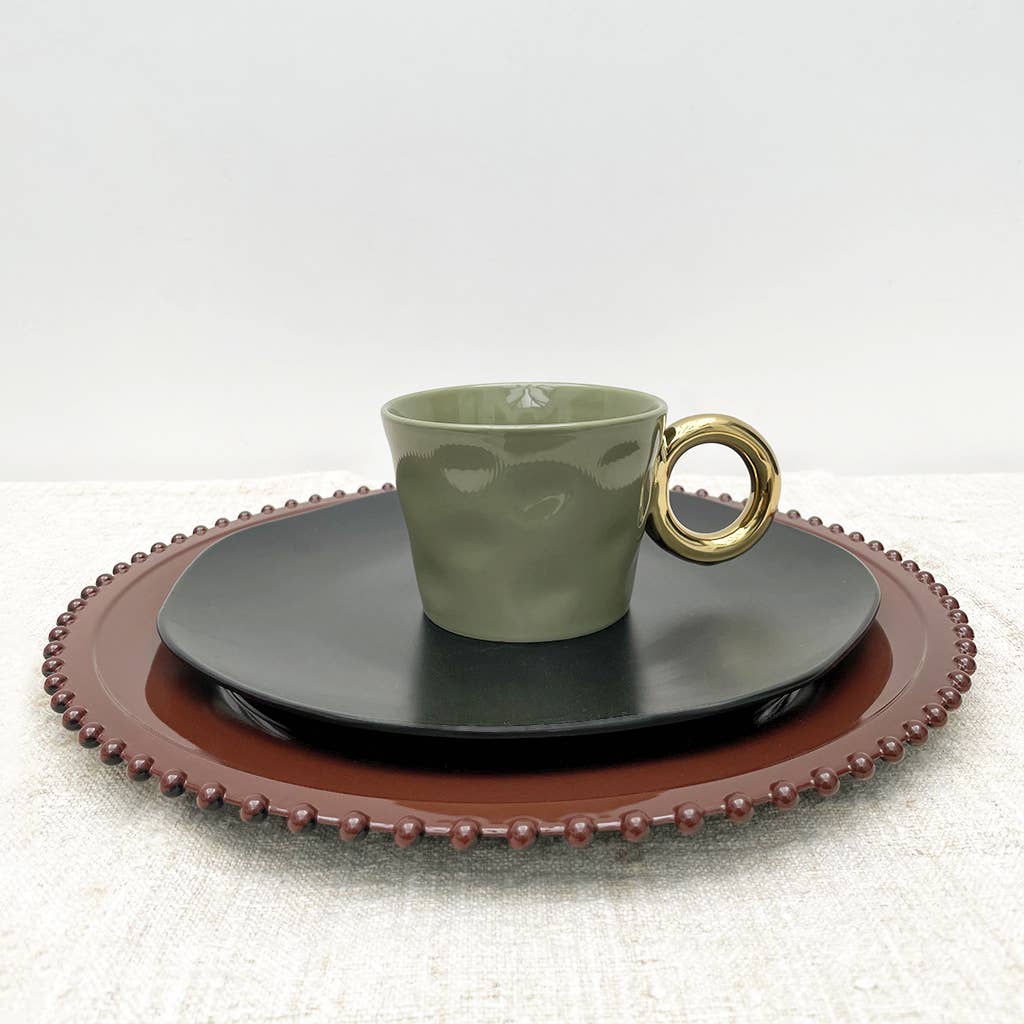 Opjet Paris - Wholesale Coffee Mug - Set of 2 khaki morning cuddle cups D10.4 H7.8cm4