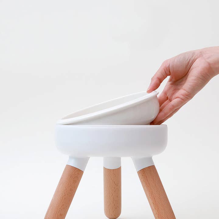 Pets So Good - Wholesale Pet Bowl - Cat/Dog - Oreo Elevated Pet Table Wood . Beech . Tall3