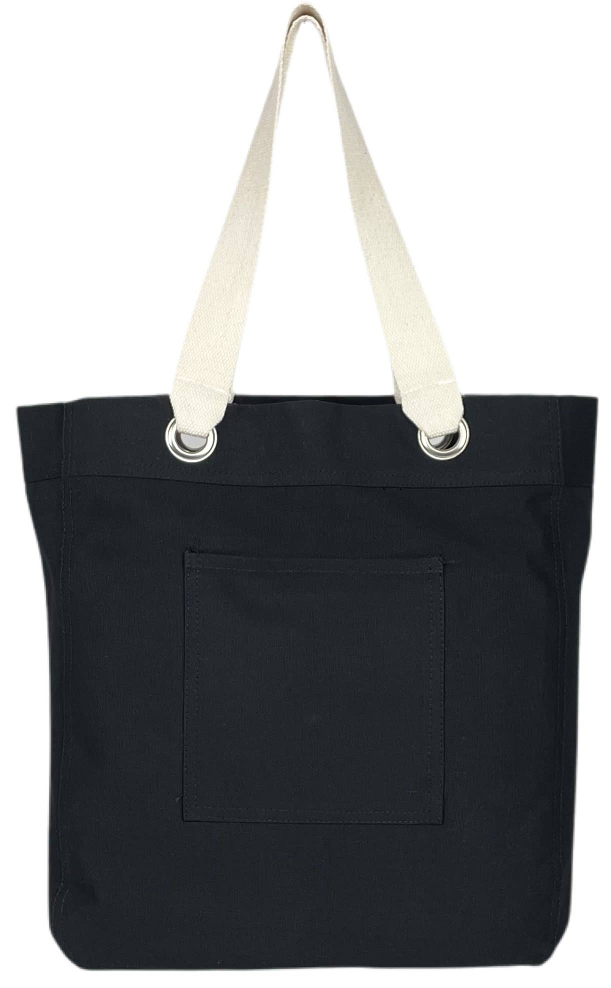 US Bags - Wholesale Tote Bag - Unisex - Commuter Canvas Tote Bag | Black Travel Gusseted Bookstore3