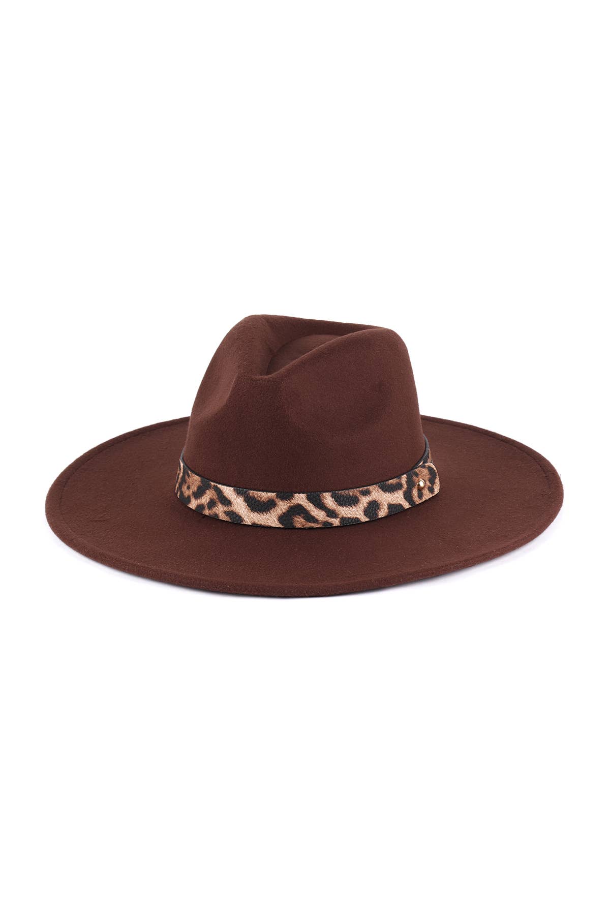 MYS Wholesale Inc - Vente Chapeau en feutre - femme - Chapeau à bord tendance en feutre avec accent léopard16