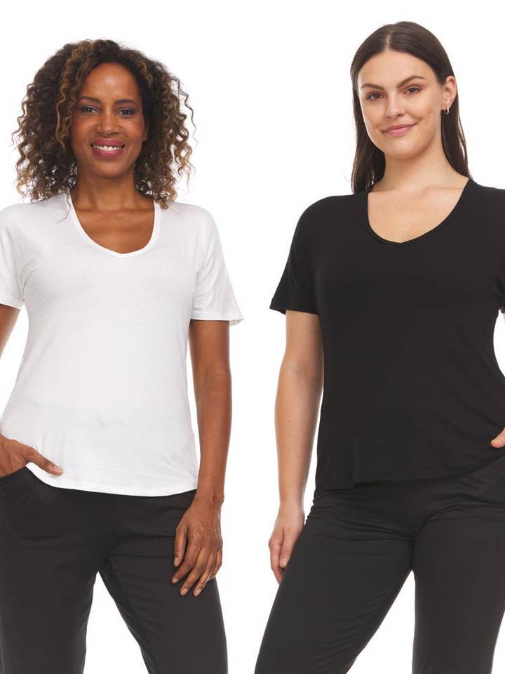Lot de 2 t-shirts col en V pour la vente par Uncommonbasics