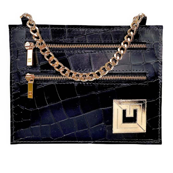 THE MINI CLUTCH, BLACK for wholesale by Laura Faye, LLC
