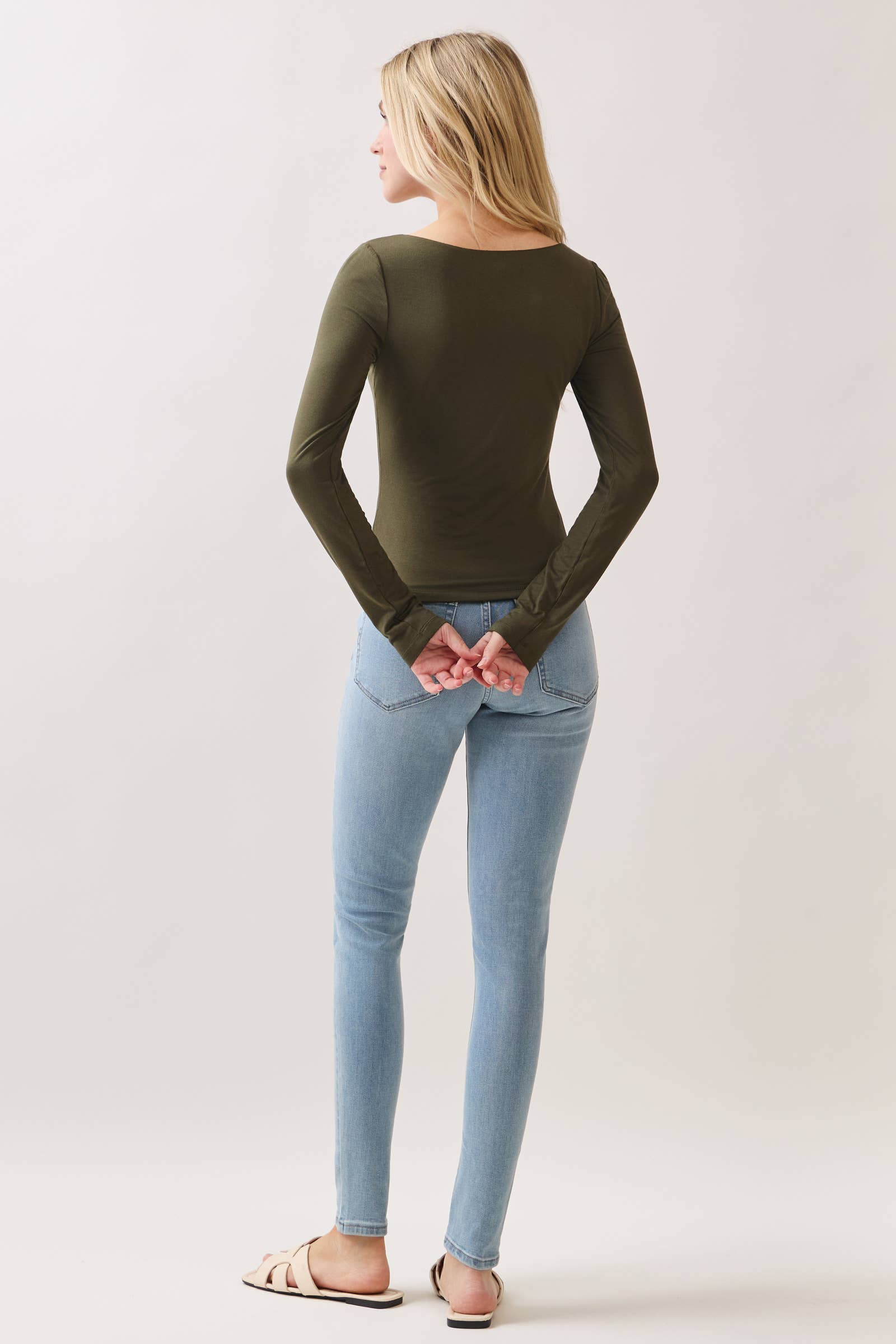 Final Touch - Wholesale Knit Top - Women's - Double Layer Square Neck Long Sleeve Top - VT1710924