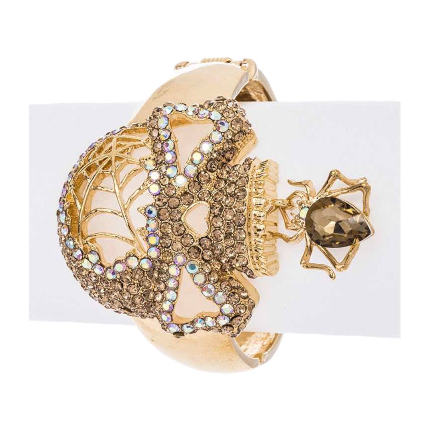 Gold Crystal Skull Spider Iconic Bangle for wholesale on Faire0
