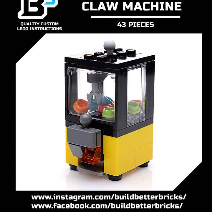 B3 Customs - Wholesale Building Set - Kids - Minifig-Scale Arcade Claw Machine Building Set made from LEGO parts2