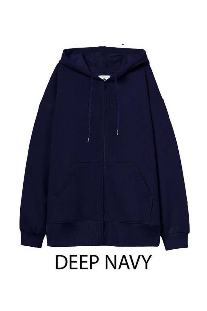 Vanilla Monkey - Wholesale Hoodie - Women's - Oversized Fleece Boyfriends Fit Zip Up Jacket2