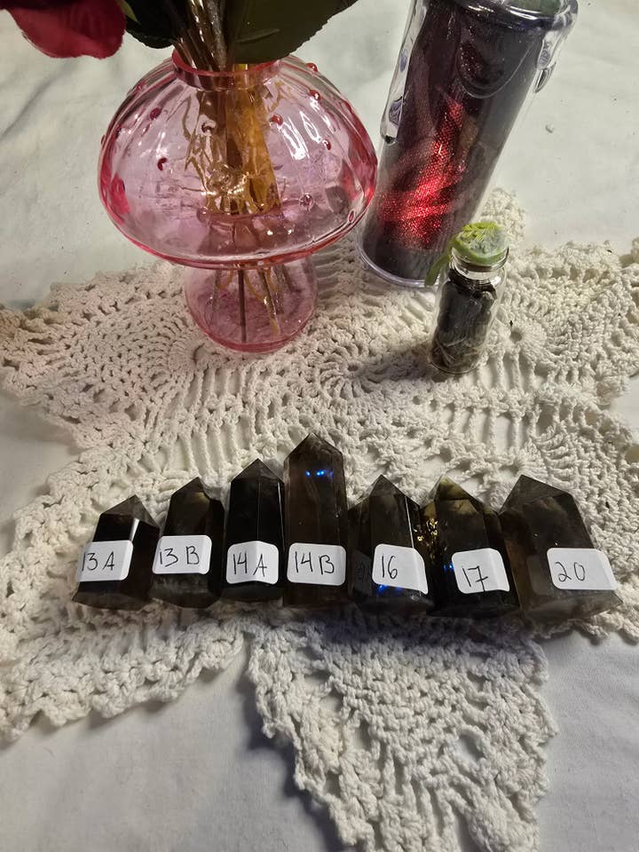 Smokey Quartz Towers for wholesale by Chaotic Crystal Chick Co.